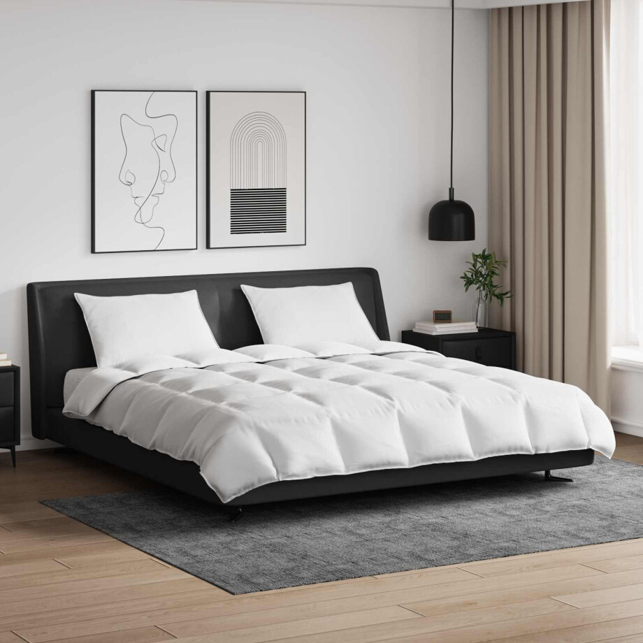 vidaXL Dekbed Set met kussen 3 pcs Wit Donsveertjes afbeelding 1