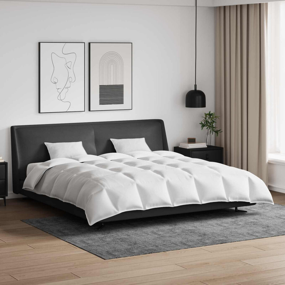 vidaXL Dekbed Set met kussen 3 pcs Wit Donsveertjes afbeelding 1