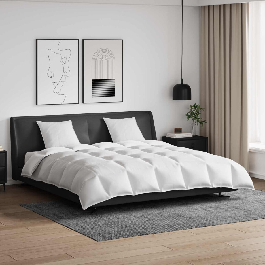 vidaXL Dekbed Set met kussen 3 pcs Wit Donsveertjes afbeelding 1