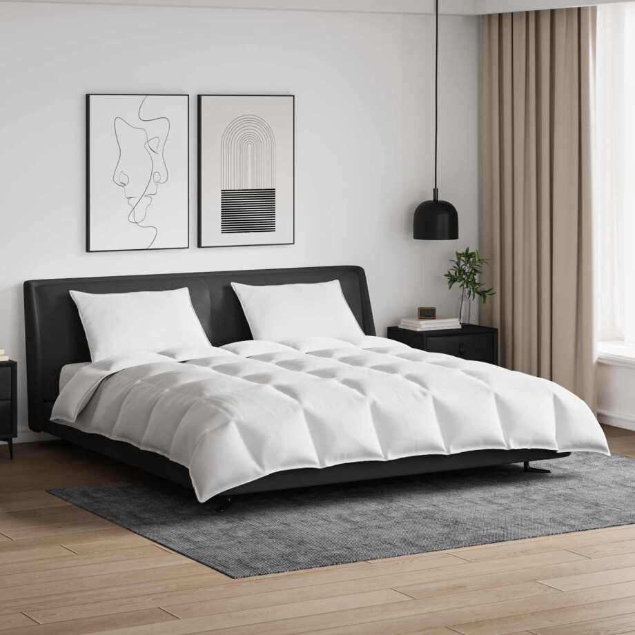vidaXL Dekbed Set met kussen 3 pcs Wit Donsveertjes afbeelding 1