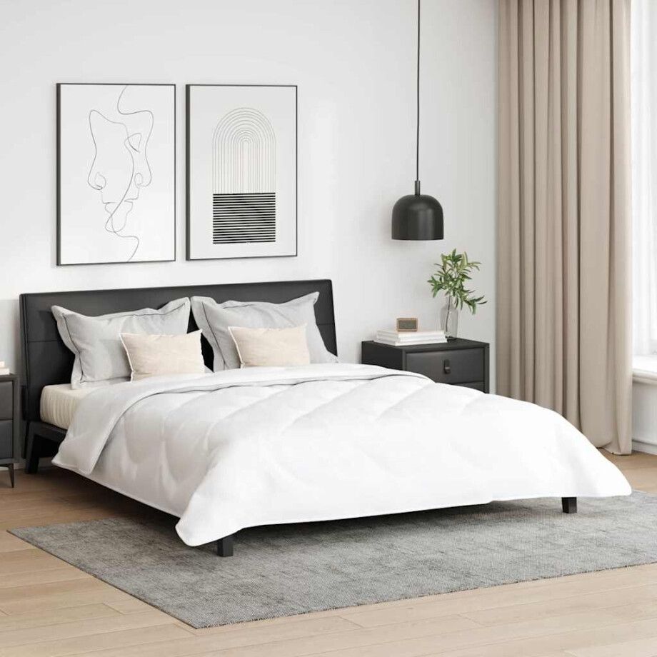 vidaXL Dekbed met kussen 3 pcs Wit Microfibre afbeelding 1
