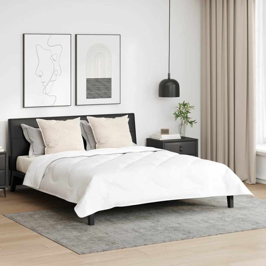 vidaXL Dekbedovertrek Set met kussen 3 pcs Wit 260 x 220 cm Microvezel afbeelding 1