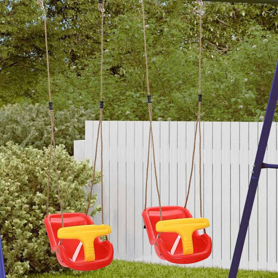 vidaXL Babyschommel 2 pcs Rood 36 x 43 x 42 cm Kunststof afbeelding 1