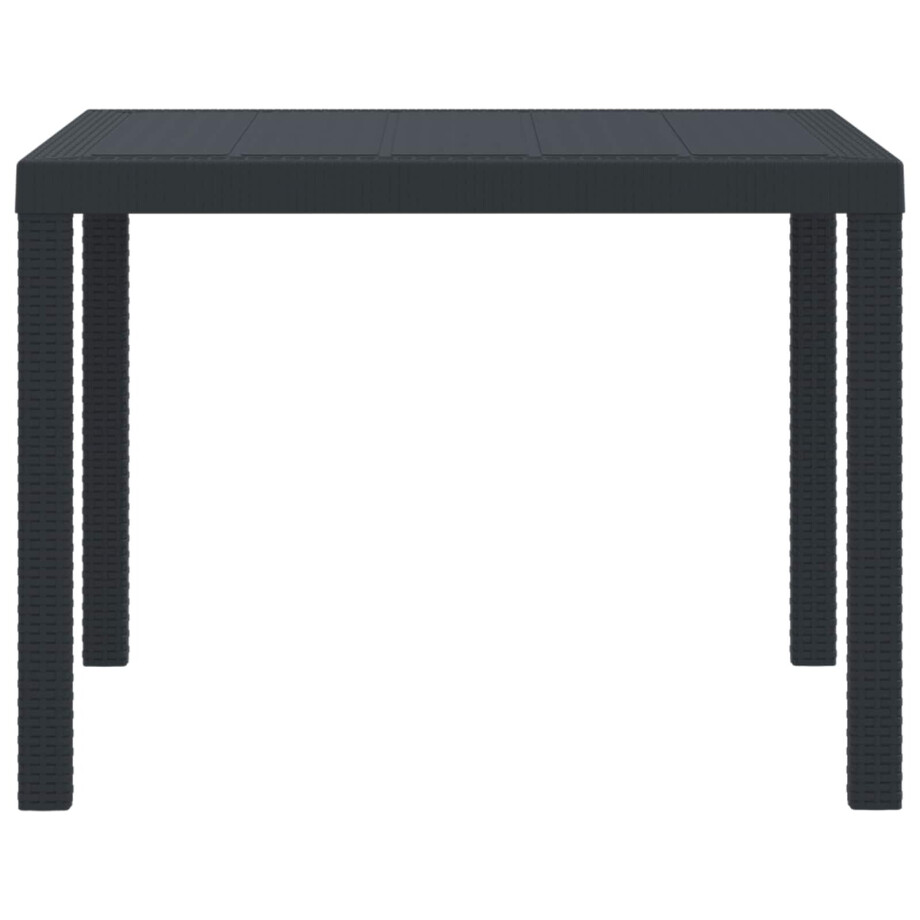 vidaXL Tuinstafel Antraciet 100 x 100 x 73 cm poly rattan afbeelding 1