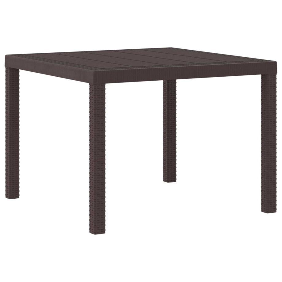 vidaXL Tuinstafel Bruin 100 x 100 x 73 cm poly rattan afbeelding 1
