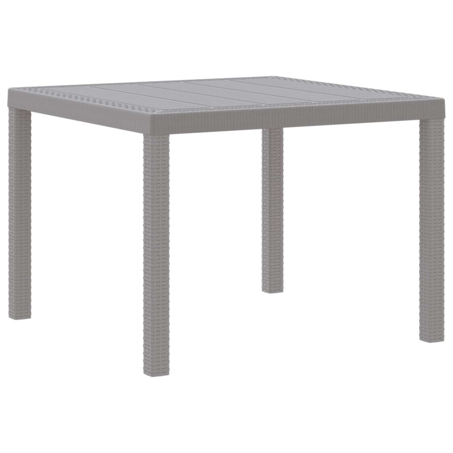 vidaXL Tuinstafel Lichtgrijs 100 x 100 x 73 cm poly rattan afbeelding 1
