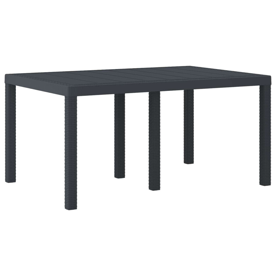 vidaXL Tuinstafel Antraciet 150 x 100 x 73 cm poly rattan afbeelding 1