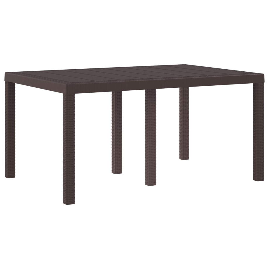 vidaXL Tuinstafel Bruin 150 x 100 x 73 cm poly rattan afbeelding 1
