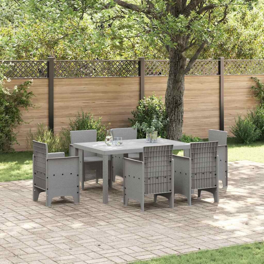 vidaXL Tuinstafel Lichtgrijs 150 x 100 x 73 cm poly rattan afbeelding 1