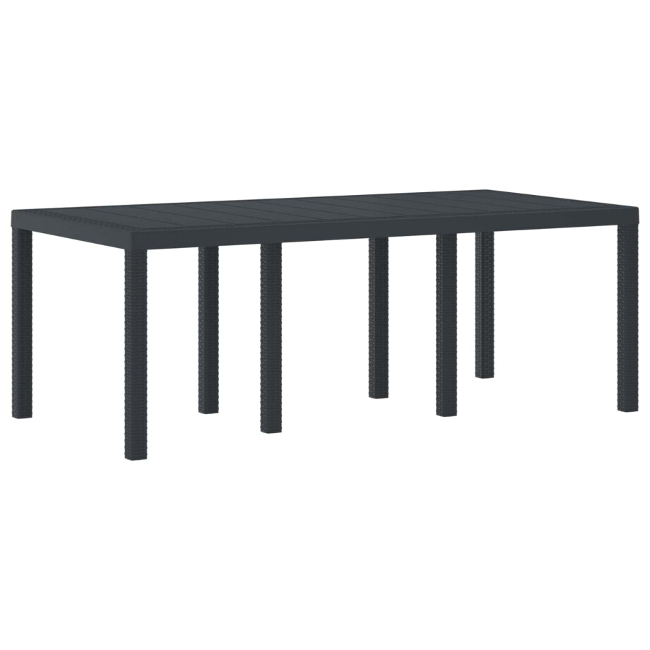 vidaXL Tuinstafel Antraciet 200 x 100 x 73 cm poly rattan vidaXL Tuinstafel Antraciet 200 x 100 x 73 cm poly rattan afbeelding 1