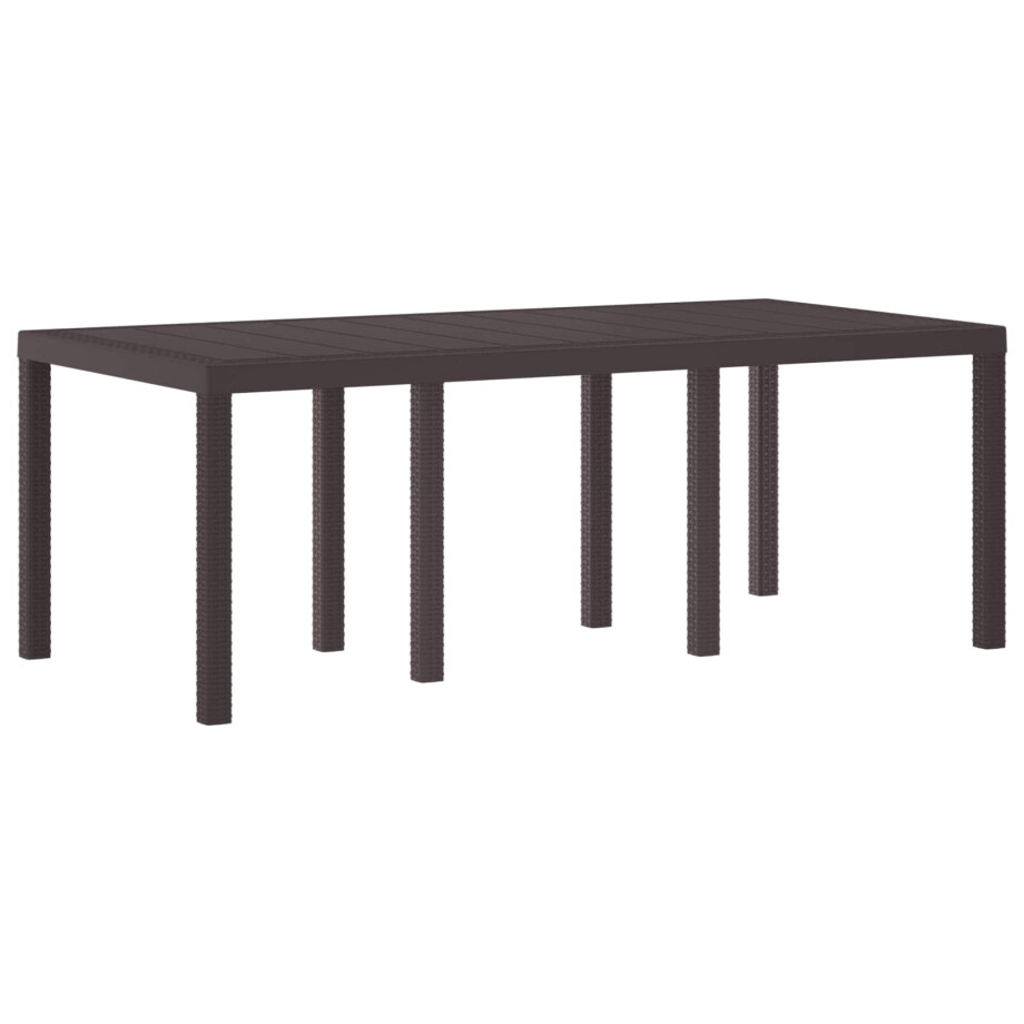 vidaXL Tuinstafel Bruin 200 x 100 x 73 cm poly rattan afbeelding 1