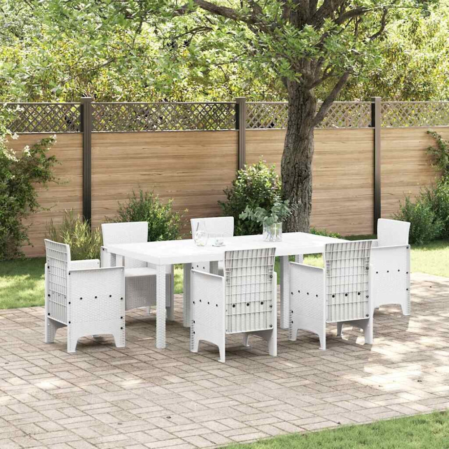 vidaXL Tuinstafel Wit 200 x 100 x 73 cm poly rattan afbeelding 1