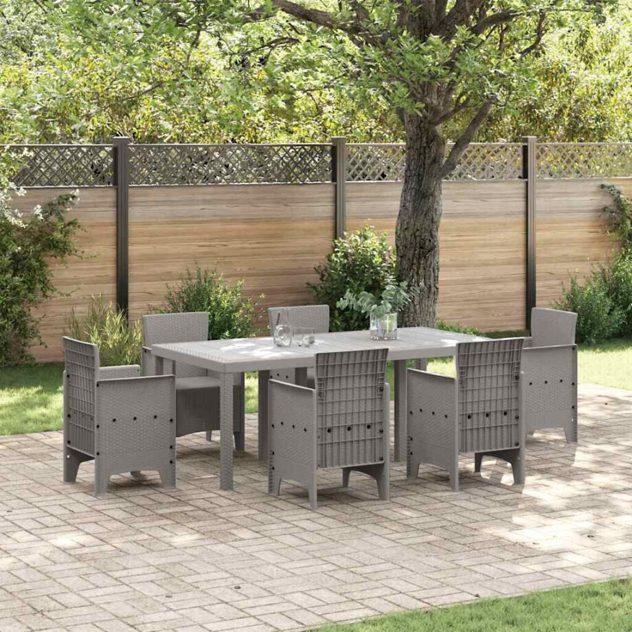 vidaXL Tuinstafel Lichtgrijs 200 x 100 x 73 cm poly rattan afbeelding 1