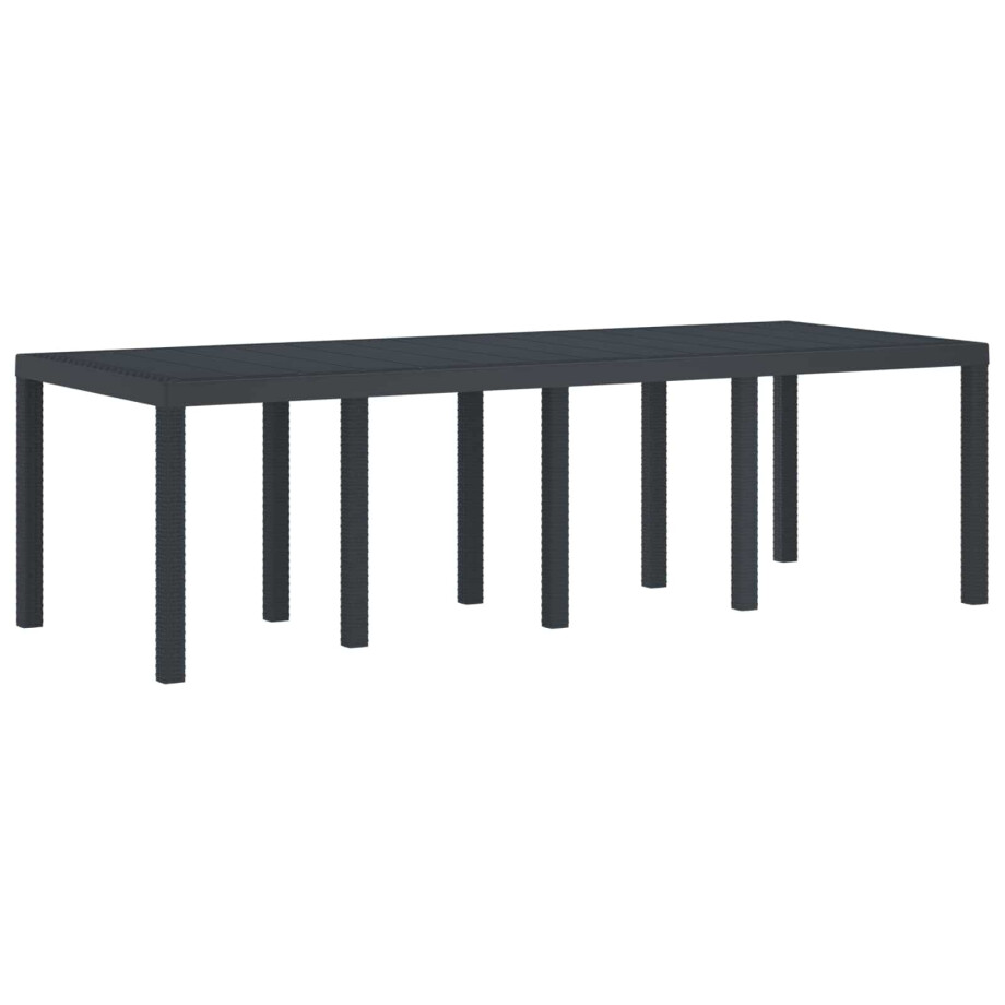 vidaXL Tuinstafel Antraciet 250 x 100 x 73 cm poly rattan afbeelding 1