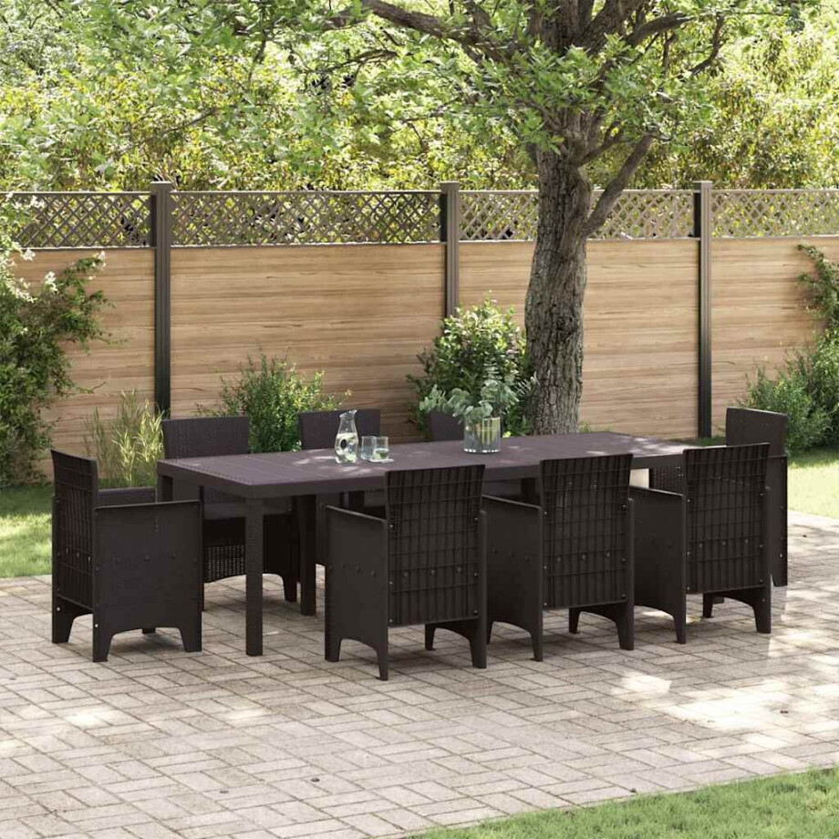 vidaXL Tuinstafel Bruin 250 x 100 x 73 cm poly rattan afbeelding 1