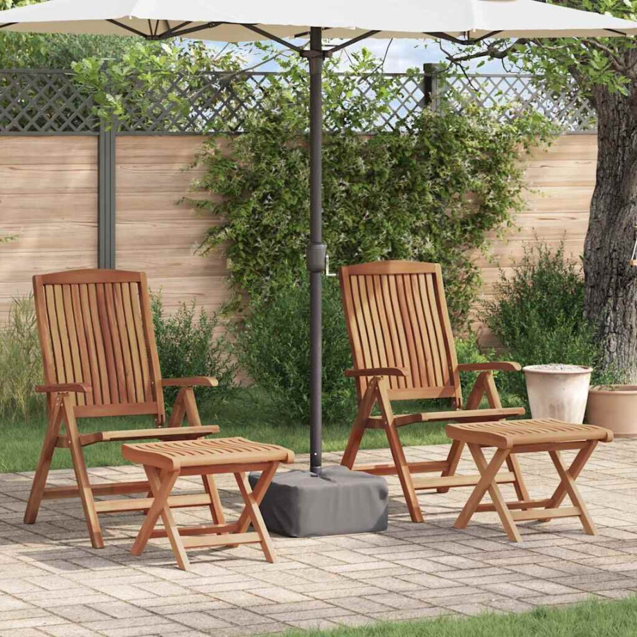 vidaXL Tuin eettafelset 4 pcs Bruin Massief Teakhout afbeelding 1