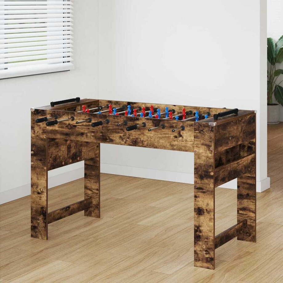 vidaXL Voetbaltafel Gerookt eiken 125 x 60,5 x 80 cm Bewerkt hout vidaXL Voetbaltafel Gerookt eiken 125 x 60,5 x 80 cm Bewerkt hout afbeelding 1