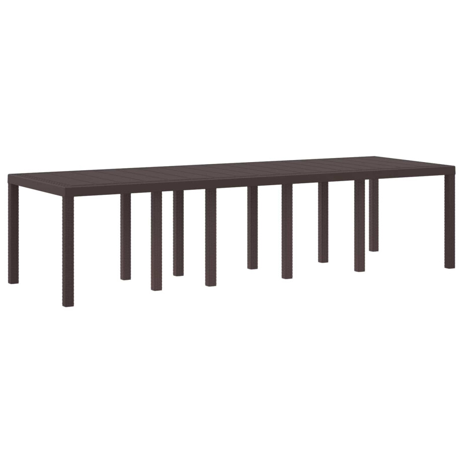 vidaXL Tuinstafel Bruin 300 x 100 x 73 cm poly rattan afbeelding 1