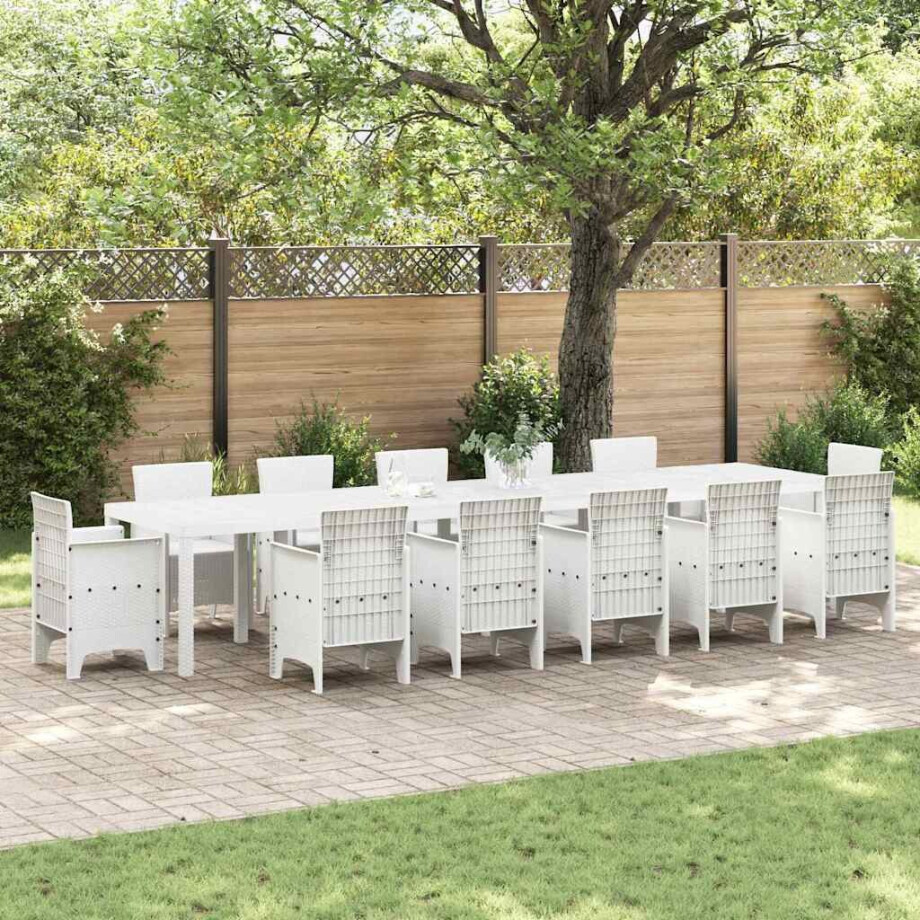 vidaXL Tuinstafel Wit 400 x 100 x 73 cm poly rattan afbeelding 1