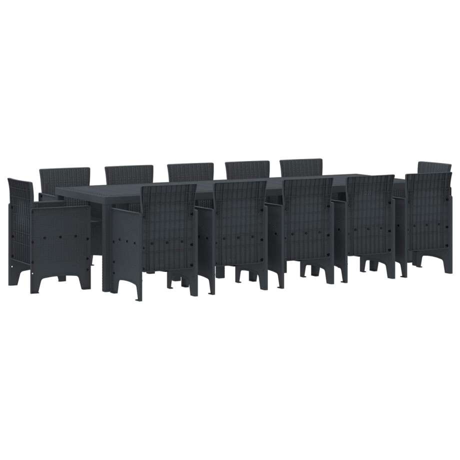 vidaXL Tuin Eetset 13 pcs Antraciet Kunststof afbeelding 1