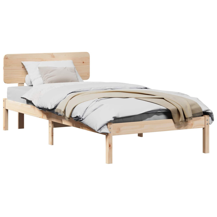 vidaXL Bedframe met hoofdeinde Naturel 75 x 190 cm Massief grenenhout vidaXL Bedframe met hoofdeinde Naturel 75 x 190 cm Massief grenenhout afbeelding 1