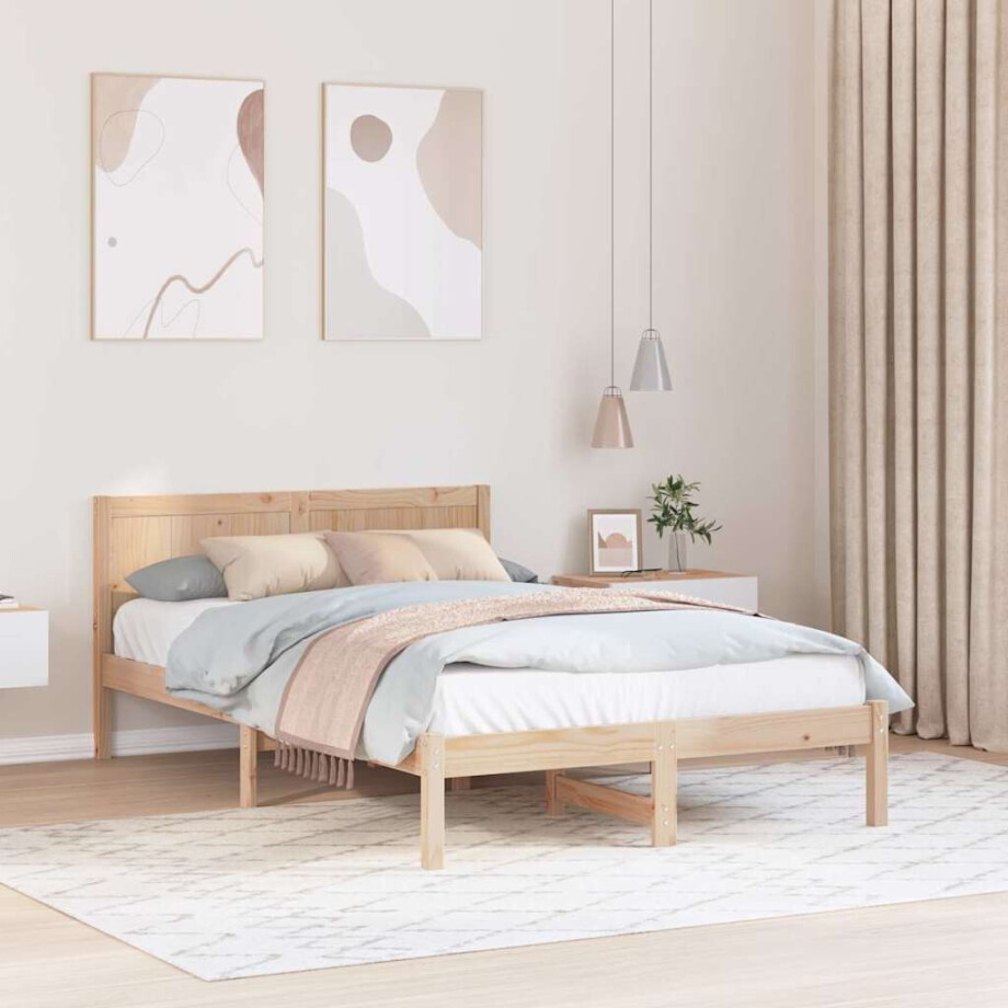 vidaXL Bedframe Bruin 120 x 200 cm Massief grenenhout afbeelding 1