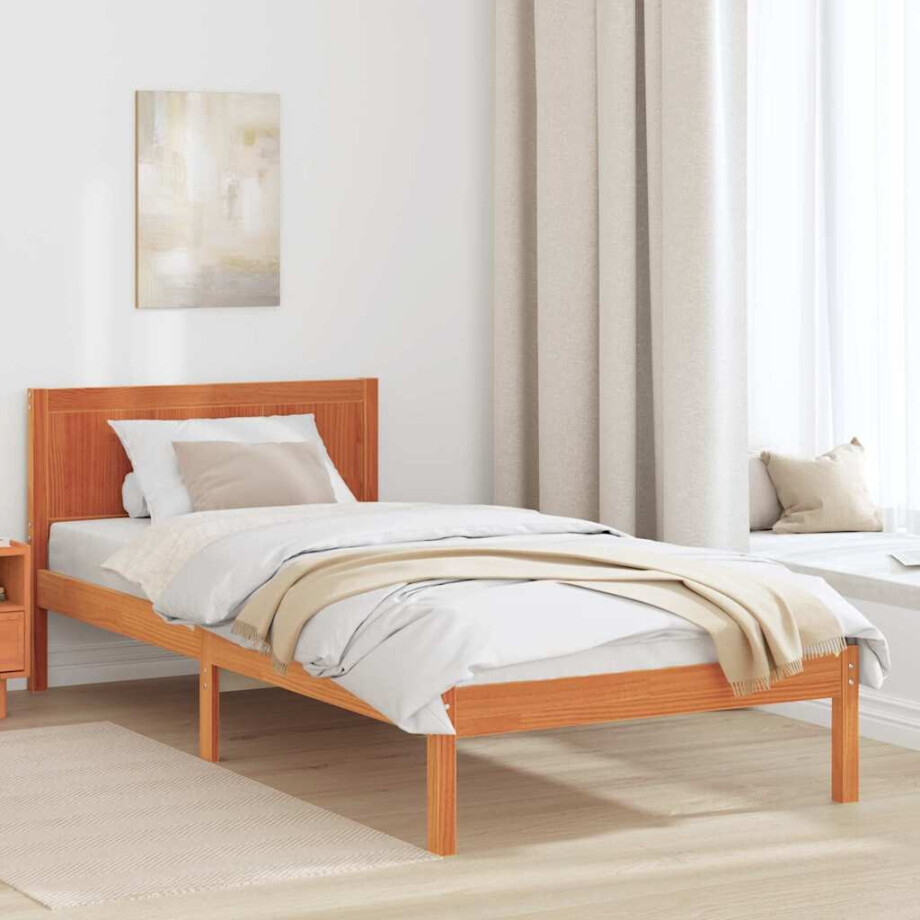 vidaXL Bedframe Bruin 80 x 200 cm Massief grenenhout afbeelding 1