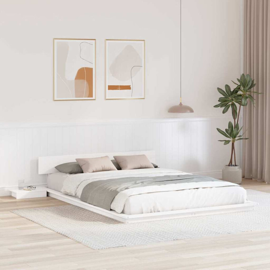 vidaXL Bedframe Wit 160 x 200 cm Hout vidaXL Bedframe Wit 160 x 200 cm Hout afbeelding 1