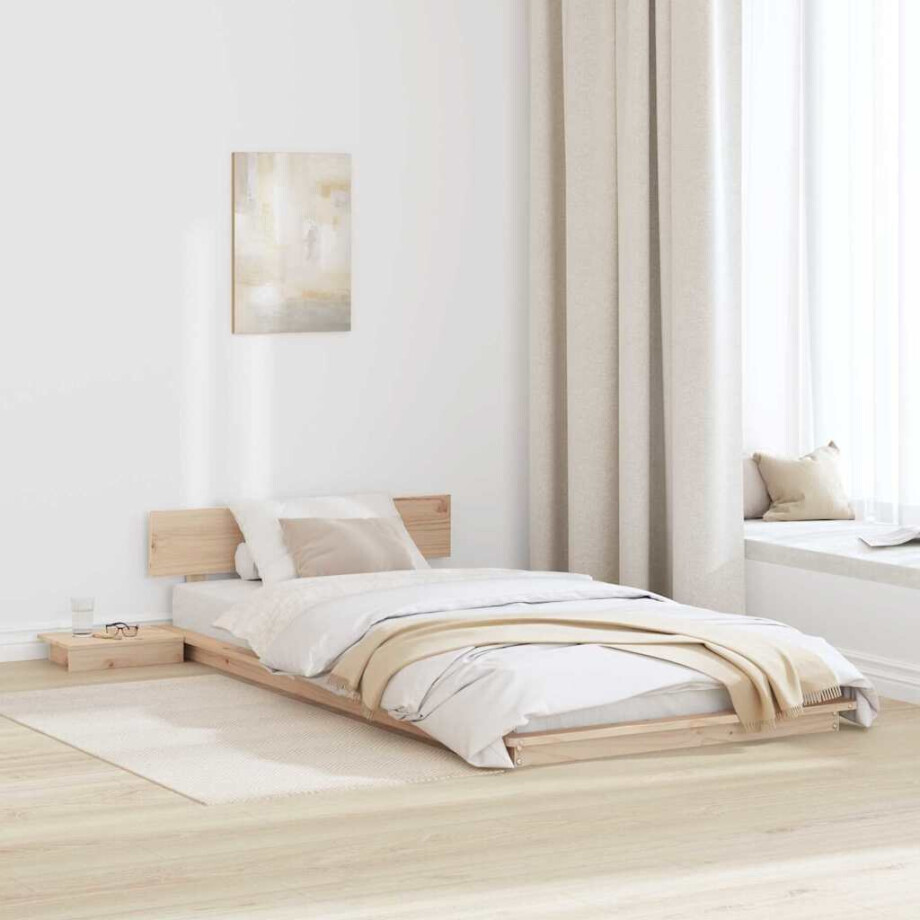 vidaXL Bedframe Bruin 90 x 190 cm Hout vidaXL Bedframe Bruin 90 x 190 cm Hout afbeelding 1