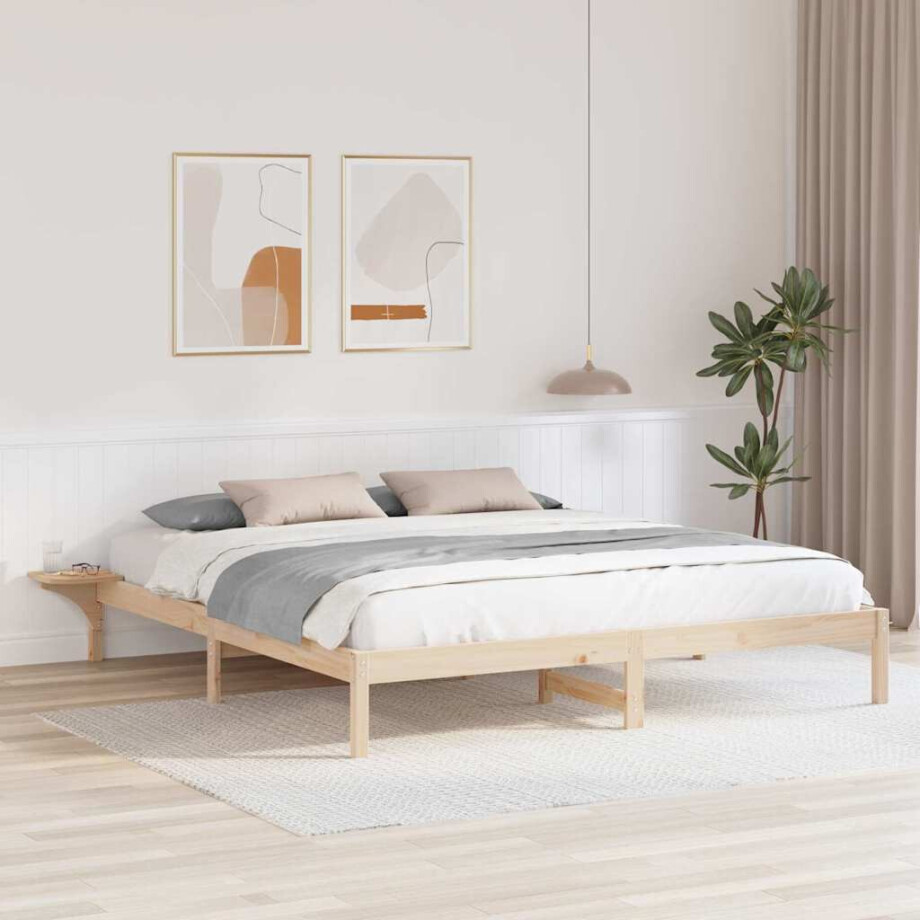 vidaXL Bedframe Naturel 180 x 200 cm Massief grenenhout afbeelding 1