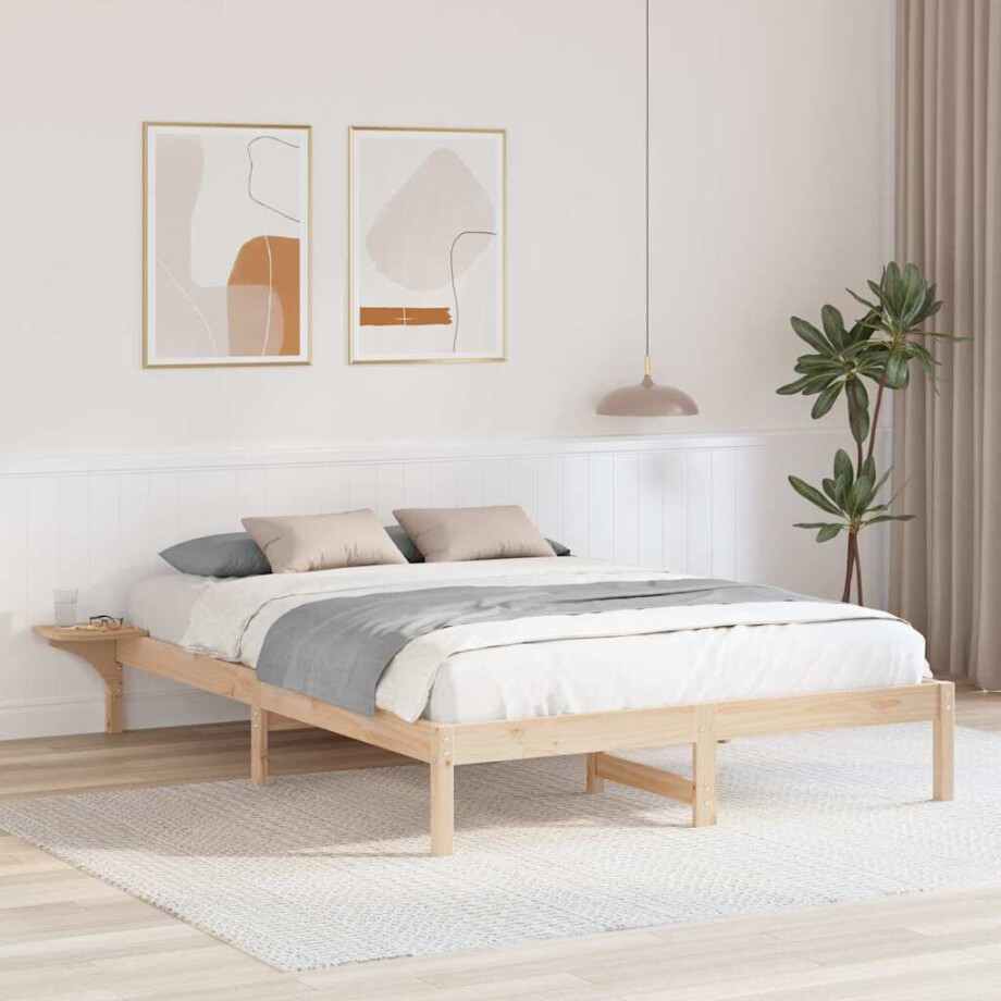 vidaXL Bedframe Naturel 140 x 200 cm Massief grenenhout afbeelding 1