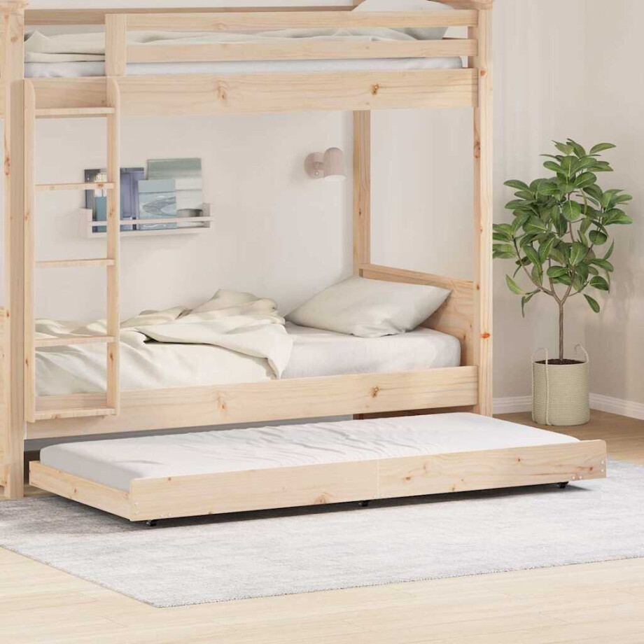 vidaXL Bedframe Naturel 100 x 200 cm Massief grenenhout afbeelding 1