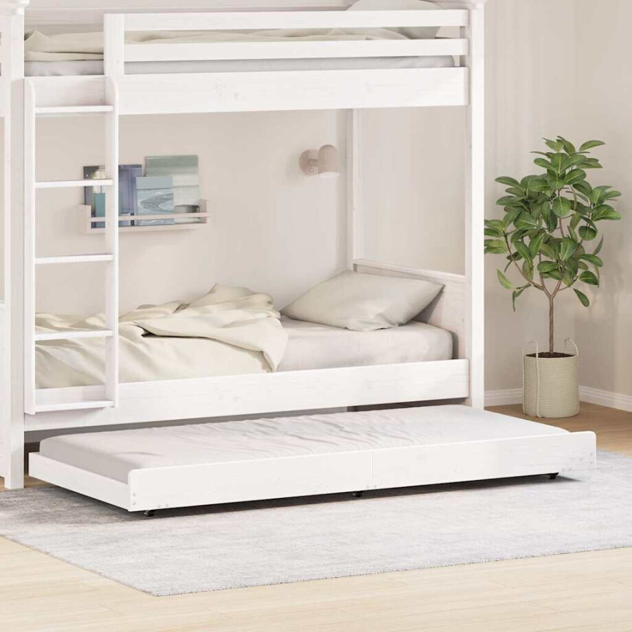 vidaXL Bedframe Wit 75 x 190 cm Massief grenenhout vidaXL Bedframe Wit 75 x 190 cm Massief grenenhout afbeelding 1