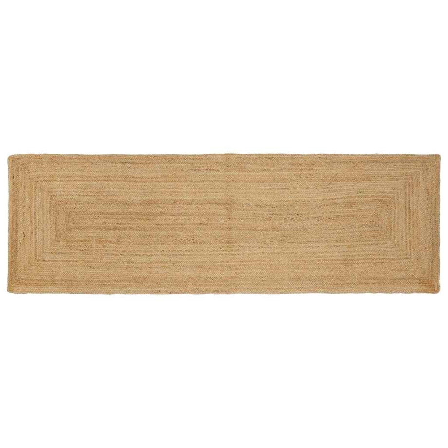 vidaXL Gebied Tapijt Beige 80 x 250 cm Jute afbeelding 1