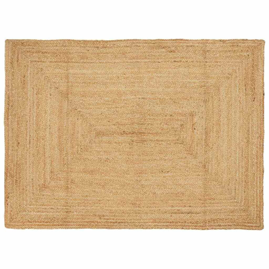 vidaXL Gebied Tapijt Beige 120 x 170 cm Jute afbeelding 1