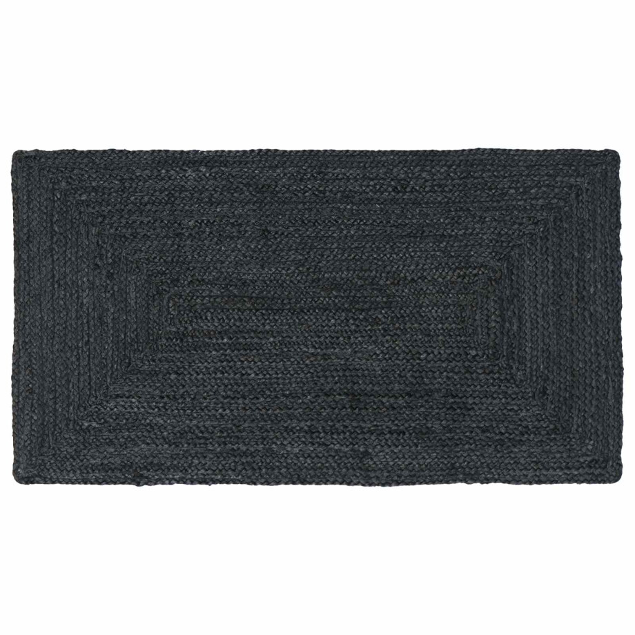 vidaXL Vloerkleden Rechthoekig Donkergrijs 60 x 110 cm Jute afbeelding 1