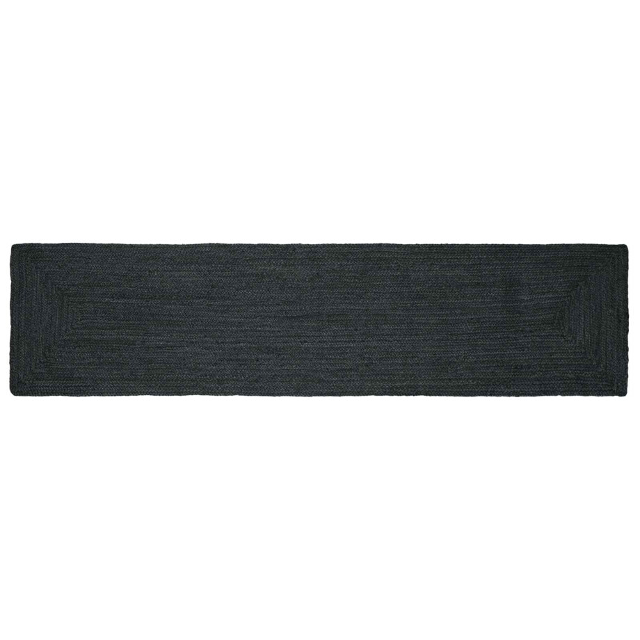 vidaXL Vloerkleden Rechthoekig Donkergrijs 60 x 200 cm Jute afbeelding 1