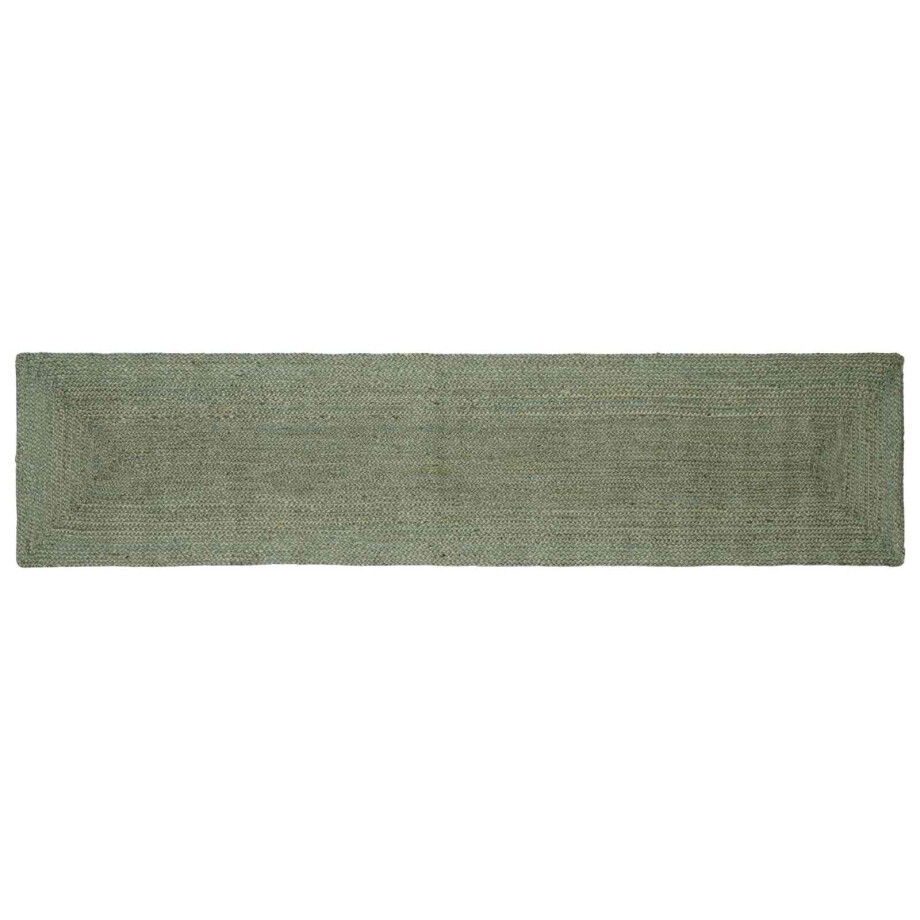 vidaXL Vloerkleden Rechthoekig Olijfgroen 60 x 200 cm Jute afbeelding 1