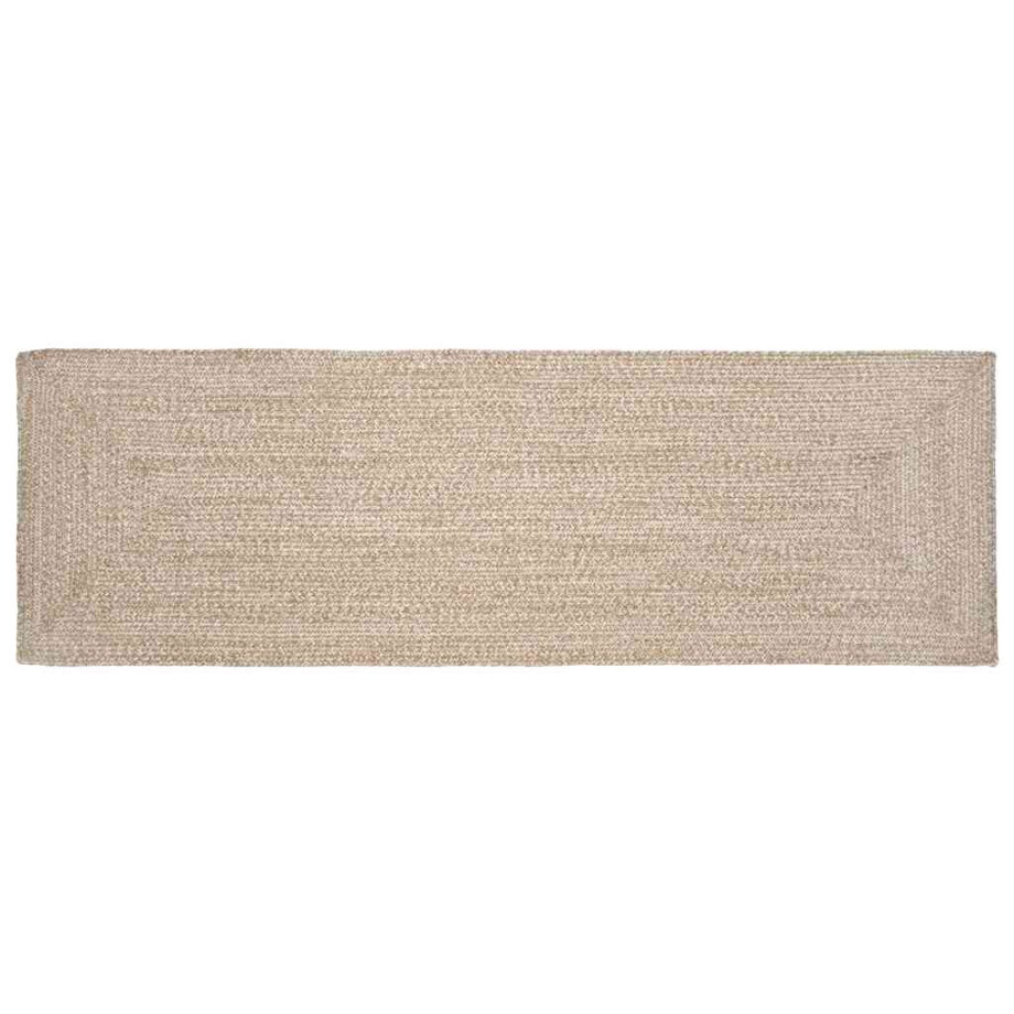 vidaXL Tapijt Natuurlijk en wit 60 x 200 cm Jute vidaXL Tapijt Natuurlijk en wit 60 x 200 cm Jute afbeelding 1