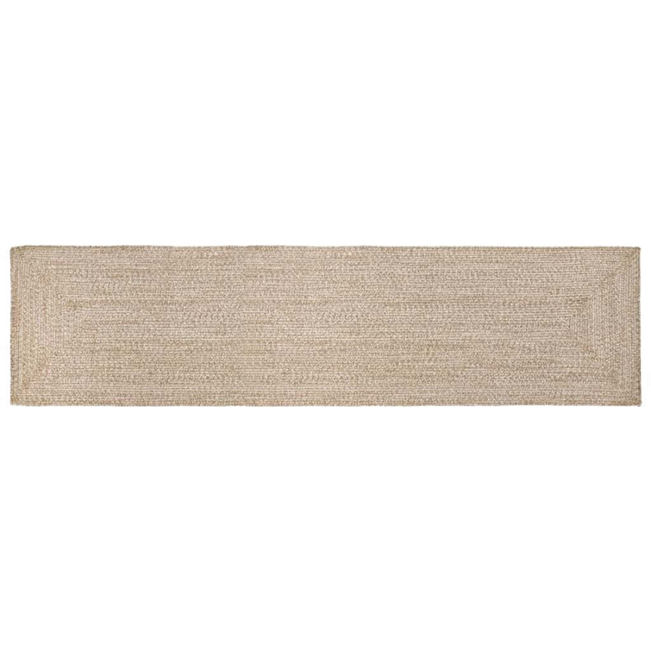 vidaXL Vloerkleden Rechthoekig Natuurlijk en Wit 80 x 400 cm Jute afbeelding 1