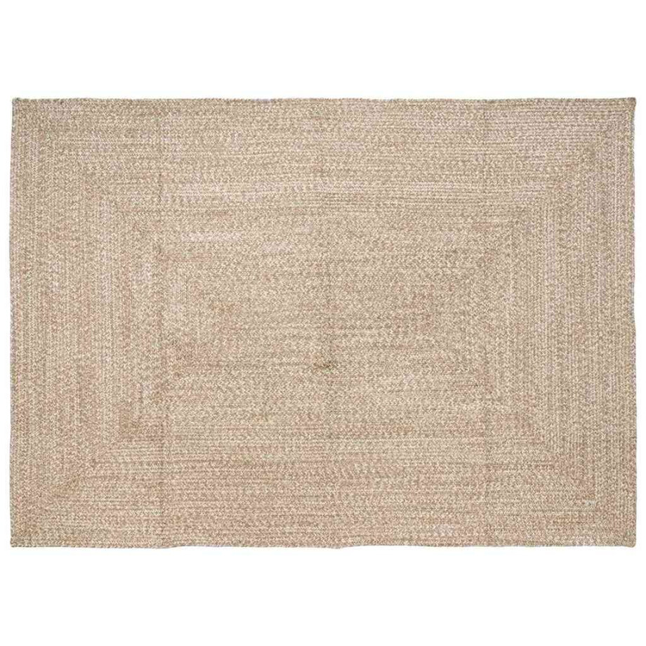vidaXL Vloerkleden Rechthoekig Natuurlijk en Wit 240 x 340 cm Jute afbeelding 1