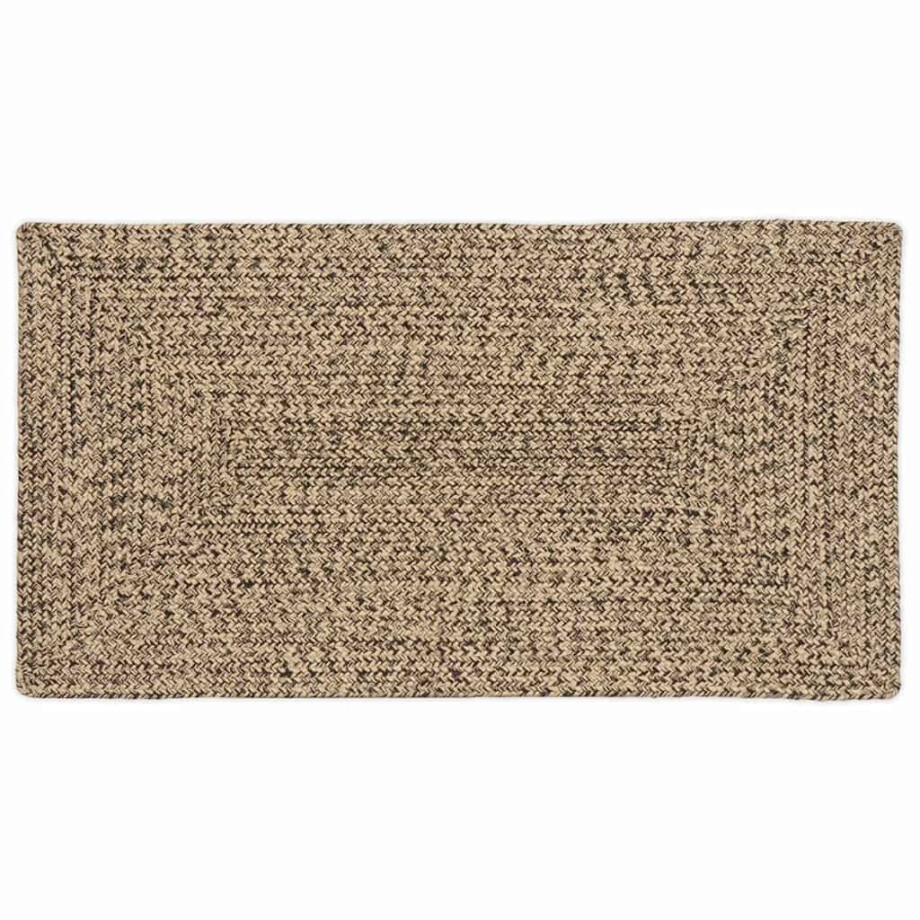 vidaXL Tapijt Naturel en zwart 60 x 110 cm Jute afbeelding 1
