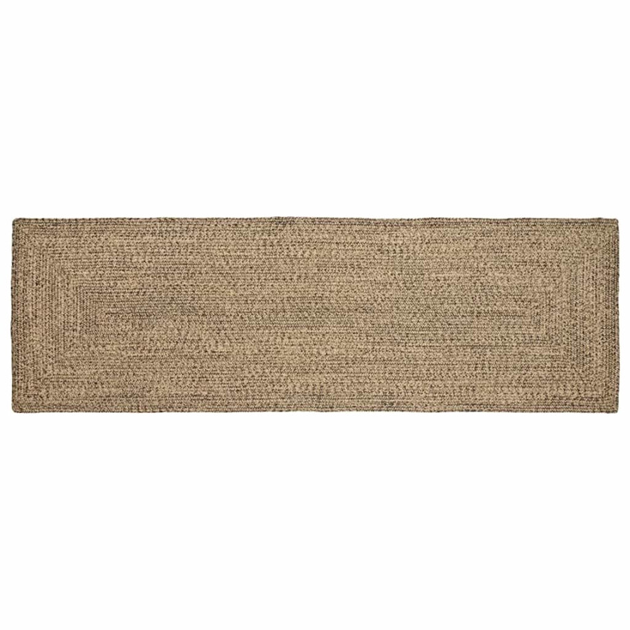 vidaXL Vloerkleden Rechthoekig Naturel en Zwart 80 x 250 cm Jute afbeelding 1