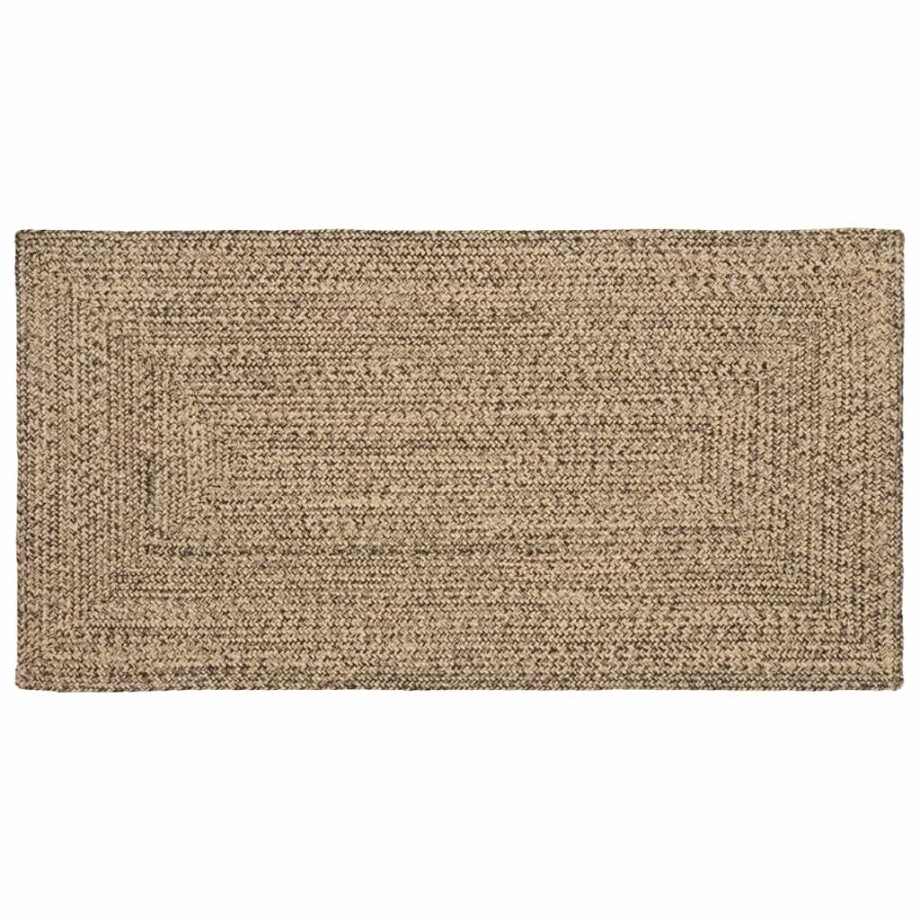 vidaXL Vloerkleden Rechthoekig Naturel en Zwart 100 x 200 cm Jute afbeelding 1