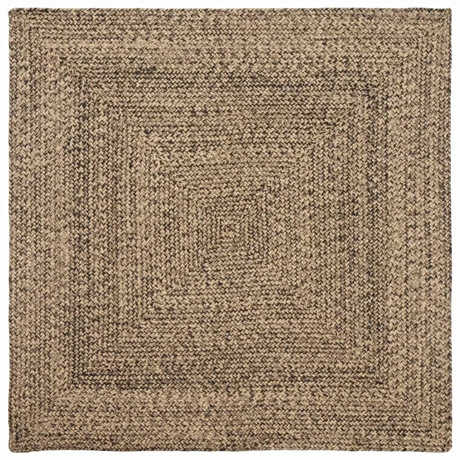 vidaXL Vloerkleden Vierkant Naturel en Zwart 120 x 120 cm Jute vidaXL Vloerkleden Vierkant Naturel en Zwart 120 x 120 cm Jute afbeelding 1