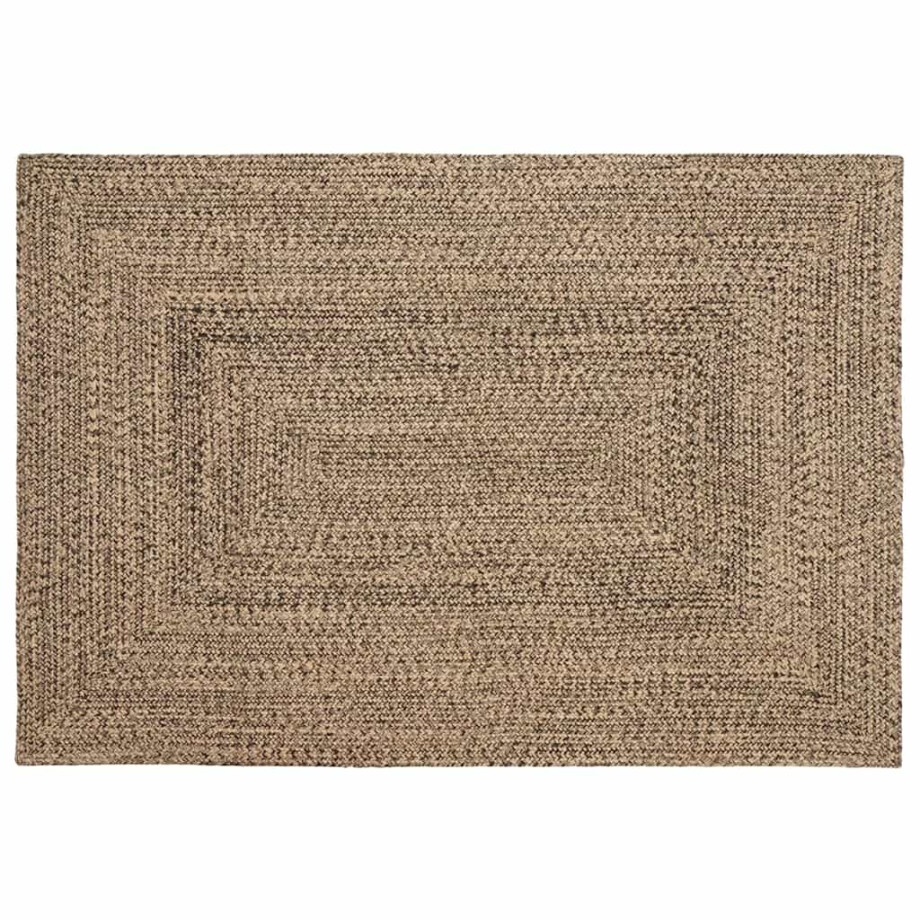 vidaXL Vloerkleden Rechthoekig Naturel en Zwart 140 x 200 cm Jute afbeelding 1
