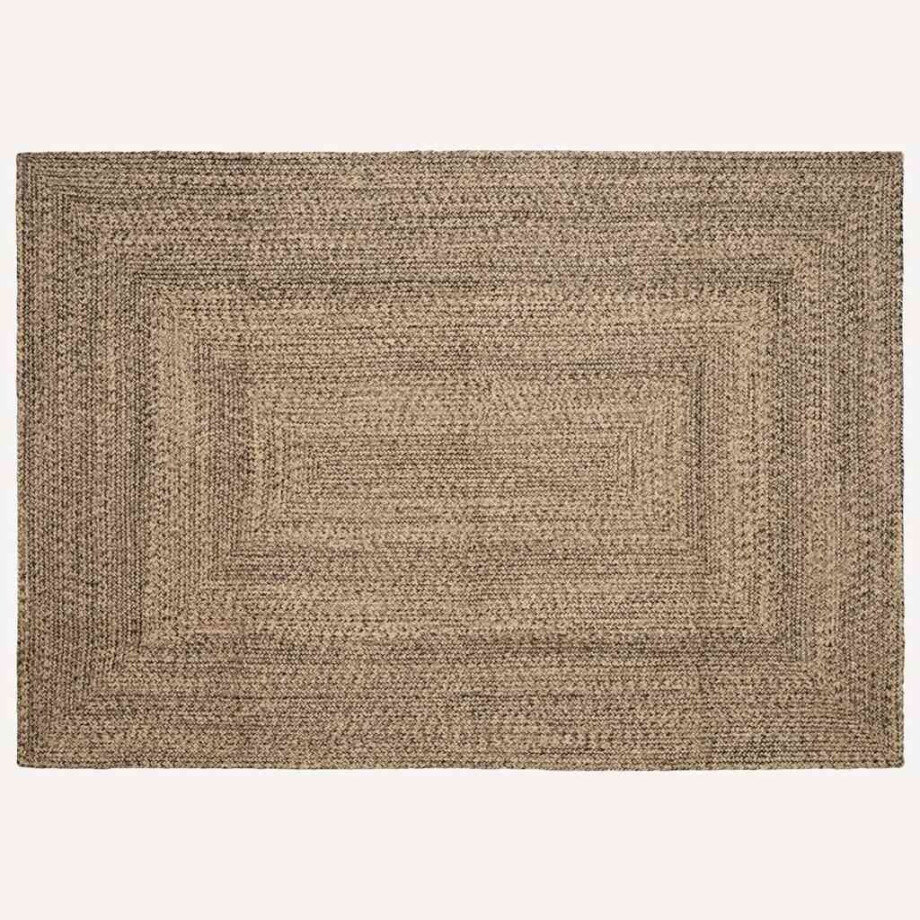 vidaXL Vloerkleden Rechthoekig Naturel en Zwart 200 x 290 cm Jute afbeelding 1