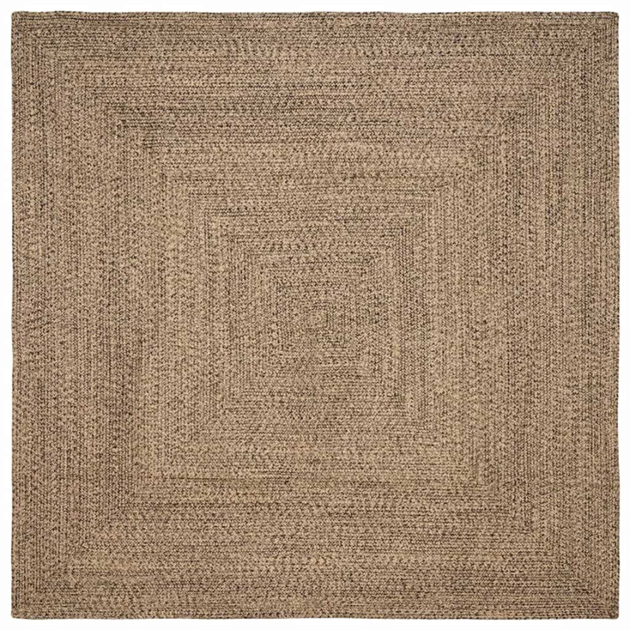 vidaXL Vloerkleden Vierkant Naturel en Zwart 240 x 240 cm Jute afbeelding 1