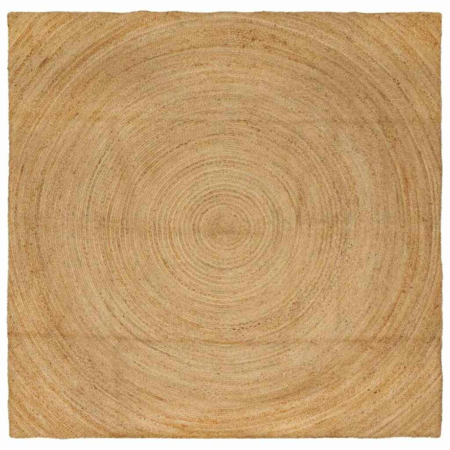 vidaXL Vloerkleden Vierkant Bruin 240 x 240 cm Jute afbeelding 1