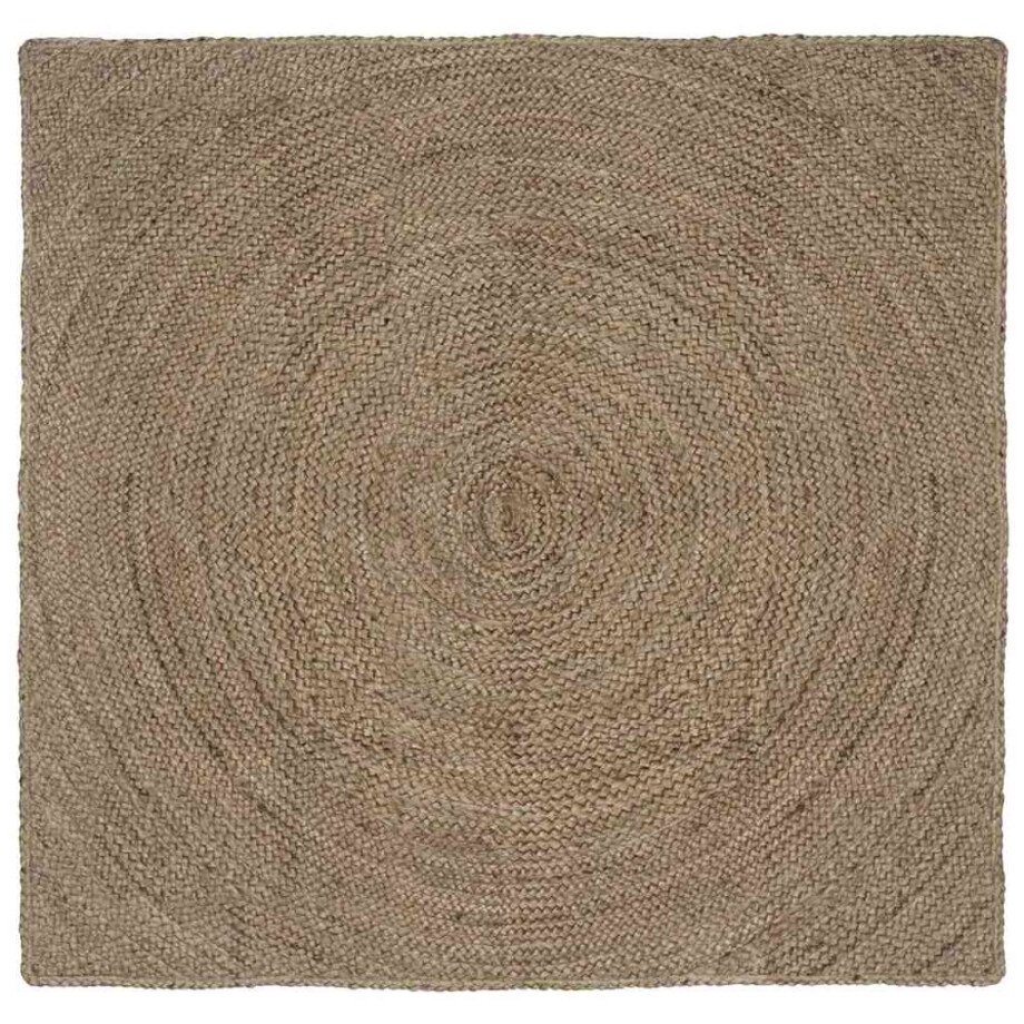 vidaXL Vloerkleden Vierkant Grijs 160 x 160 cm Jute afbeelding 1